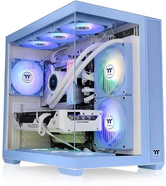 Корпус ATX Thermaltake View 380 TG ARGB Hydrangea, Midi-Tower, без БП,  синий [ca-1z2-00mfwn-00]